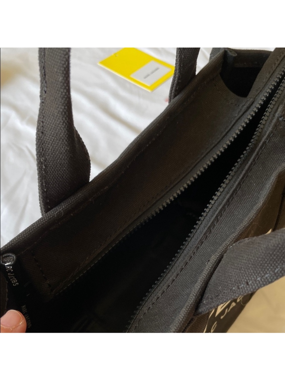 Marc Jacobs Black Canvas 'The Tote Bag' Mini Tote JLN! - Picture 7 of 10
